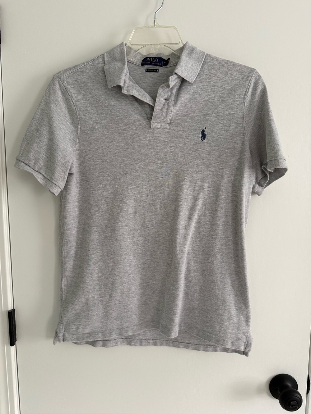 Ralph Lauren Light Gray Polo Shirt with Navy Pony